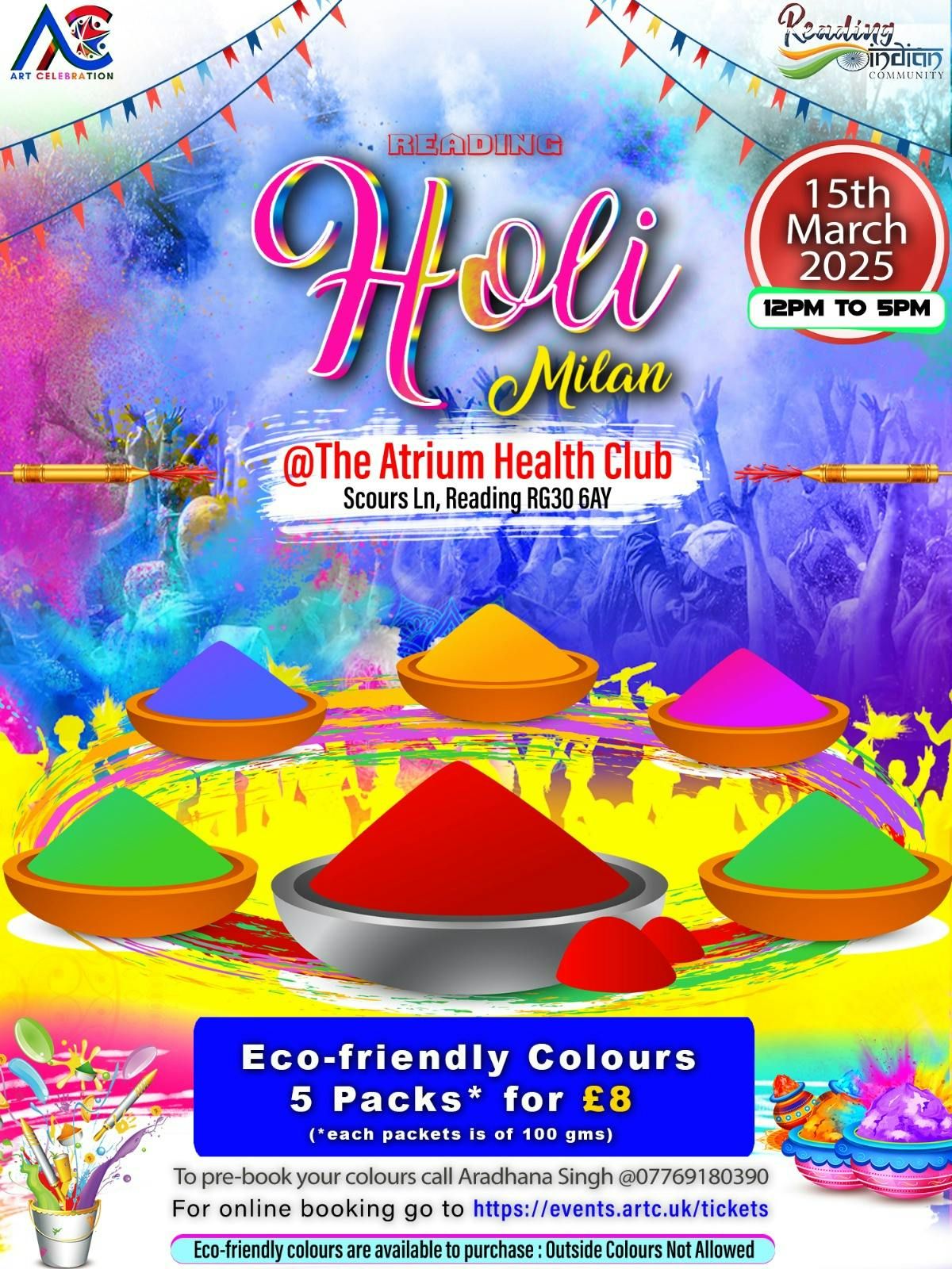 Eco-friendly COLOURS @ Reading Holi Milan 2025