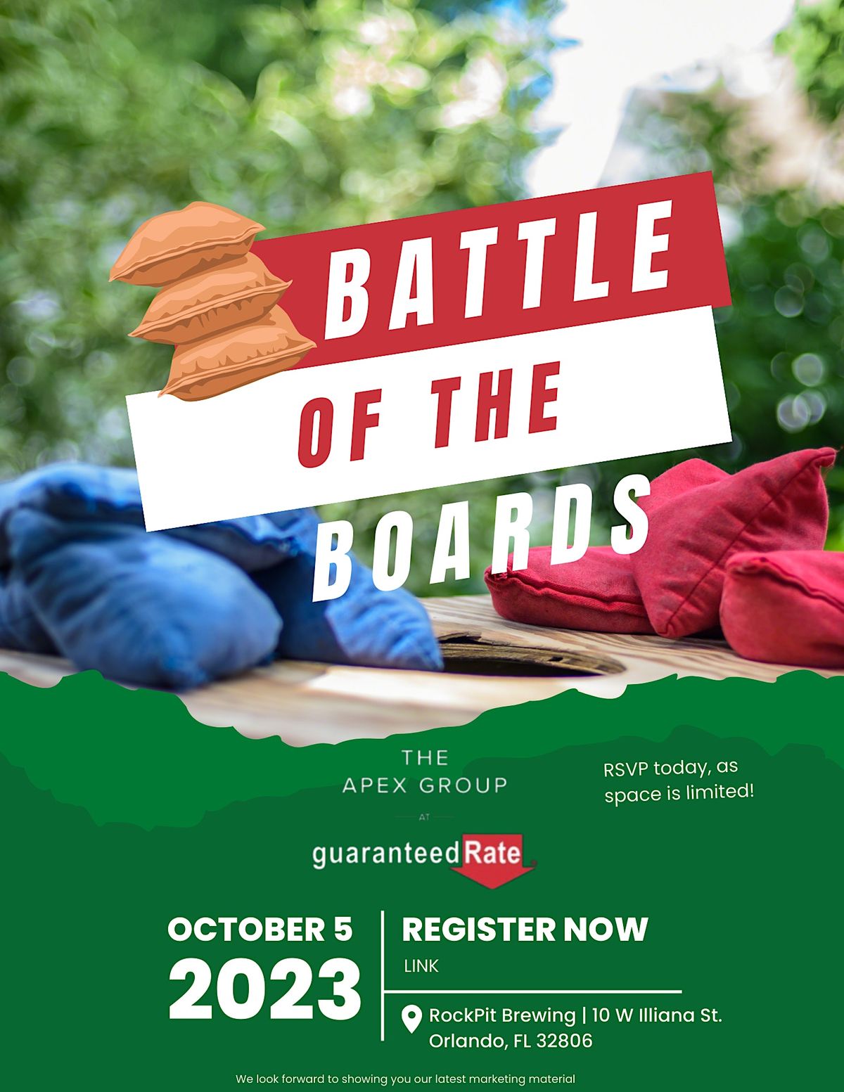 Battle of the Boards Cornhole Tournament