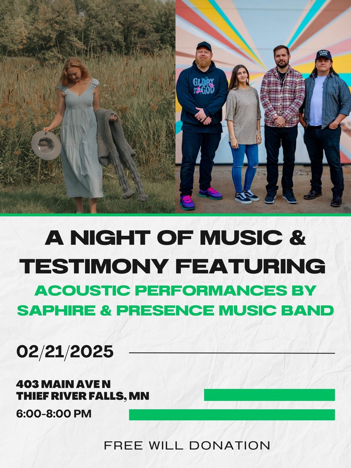 A Night of Music & Testimony w\/ Saphire & Presence Music Band