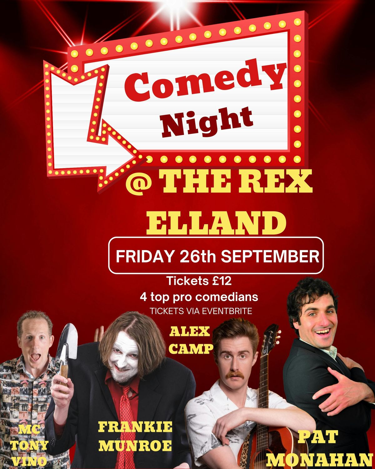 Elland Comedy Club @ The Rex , Friday 26th September2025