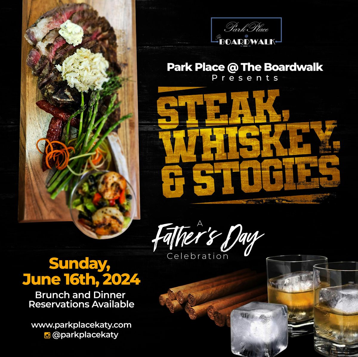 Steak, Whiskey, & Stogies ~ A Father's Day (BRUNCH) Celebration
