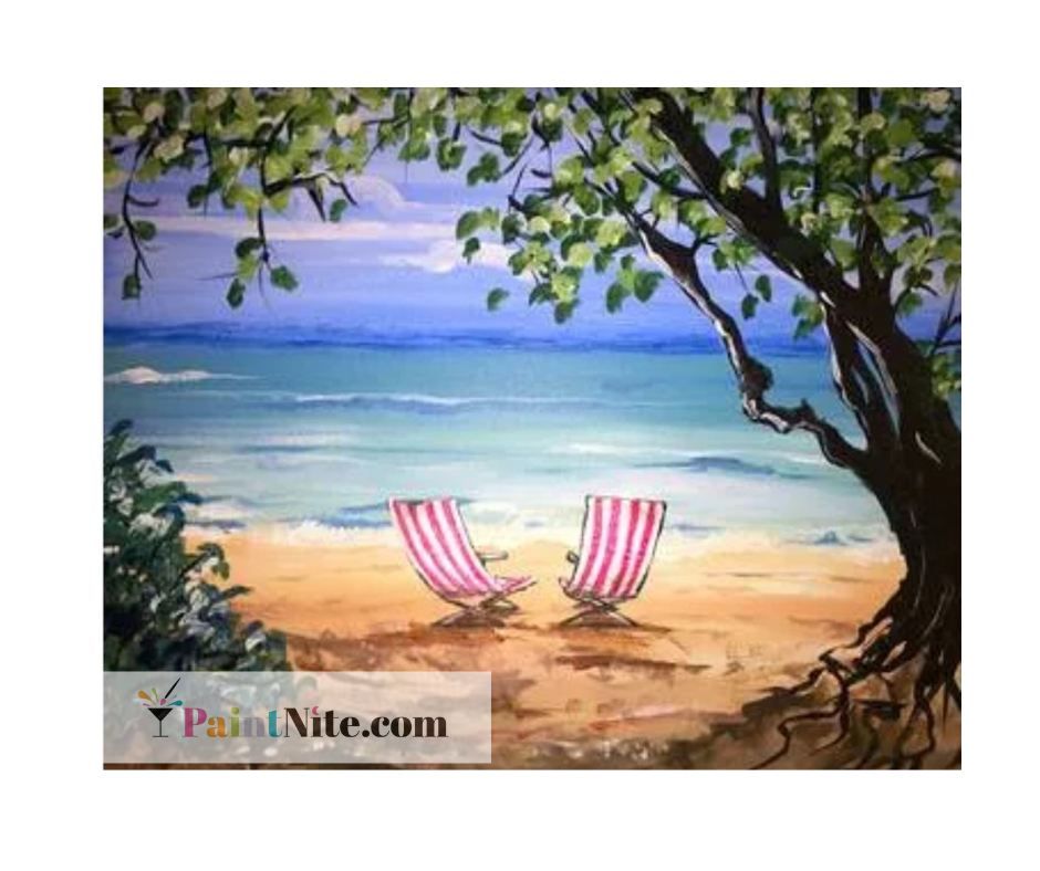 Hawaiian Beach Bliss, Sip & Paint Party, September 22nd 2024