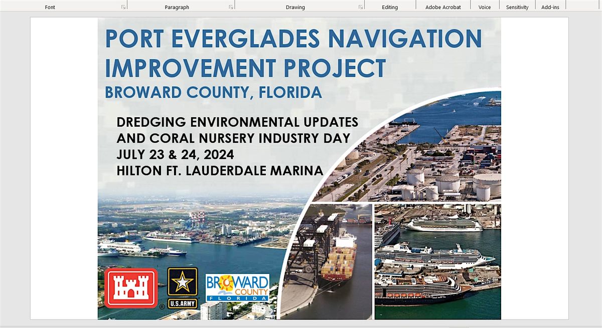 Port Everglades Environmental Updates and Coral Nursery Industry Day 2024