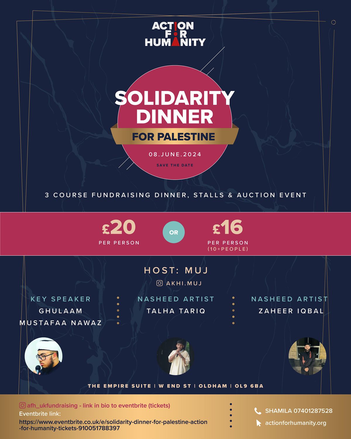 Solidarity Dinner for Palestine - Action For Humanity