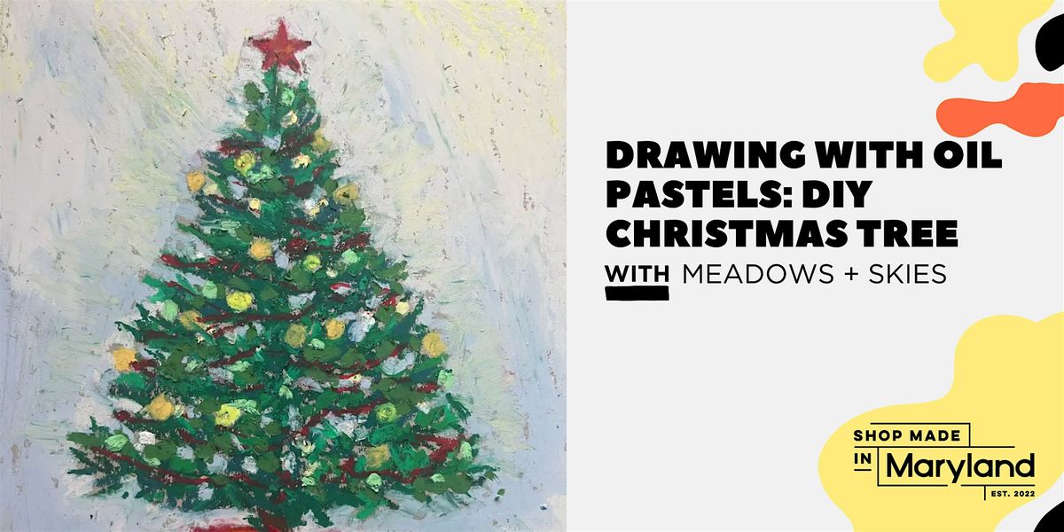 Drawing with Oil Pastels: DIY Christmas Tree w\/Meadows & Skies