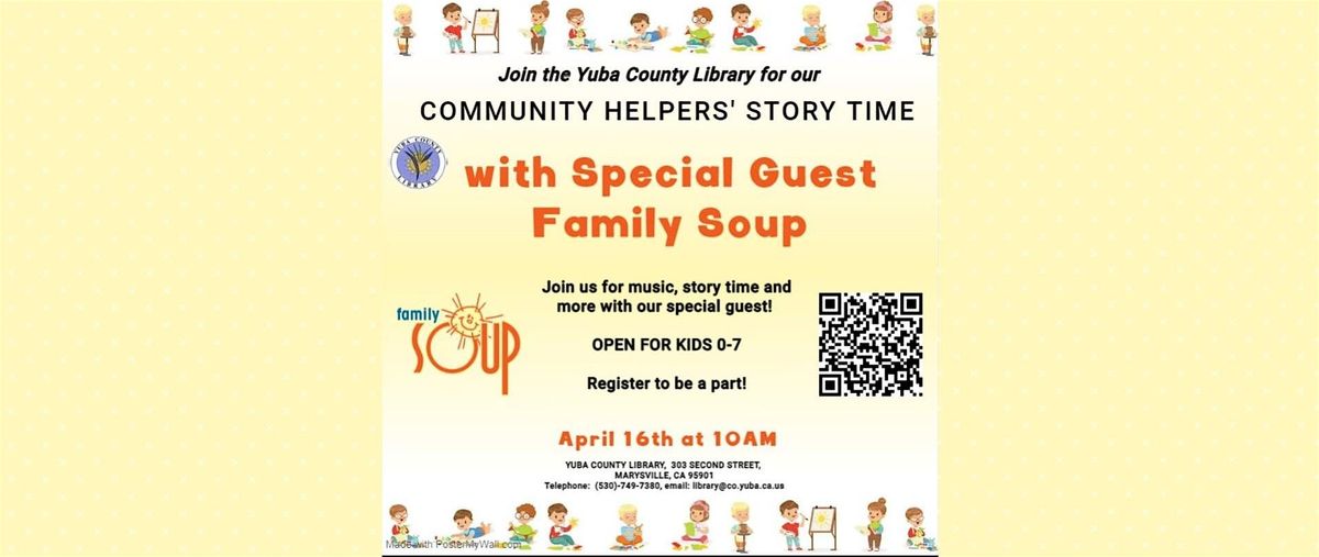 Community Helpers Story Time with Family Soup (Ages 0-7)