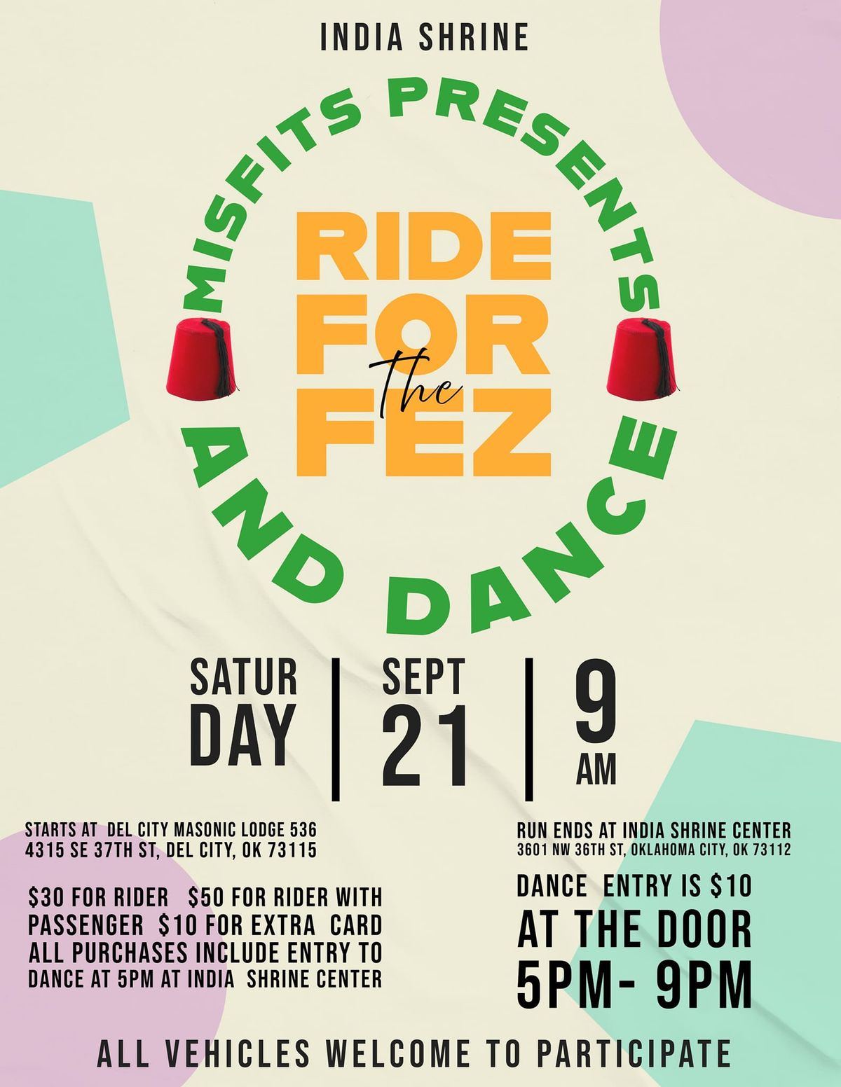 India Shrine Misfits 2nd Annual Ride for the Fez