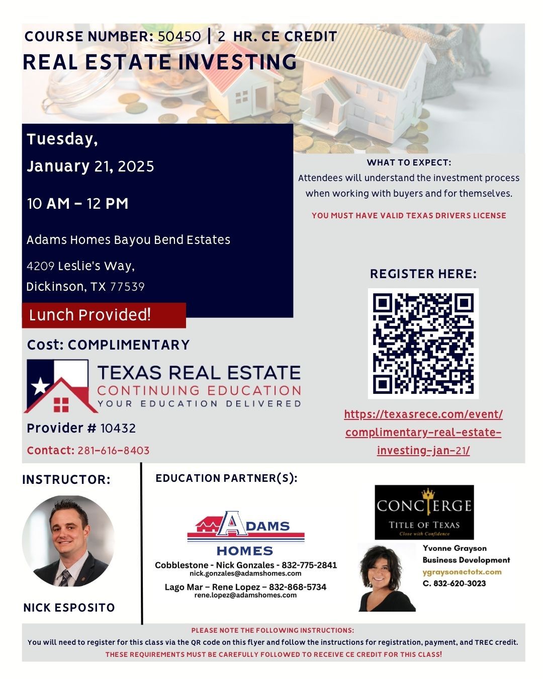 COMPLIMENTARY \u2013 Real Estate Investing \u2013 Jan 21