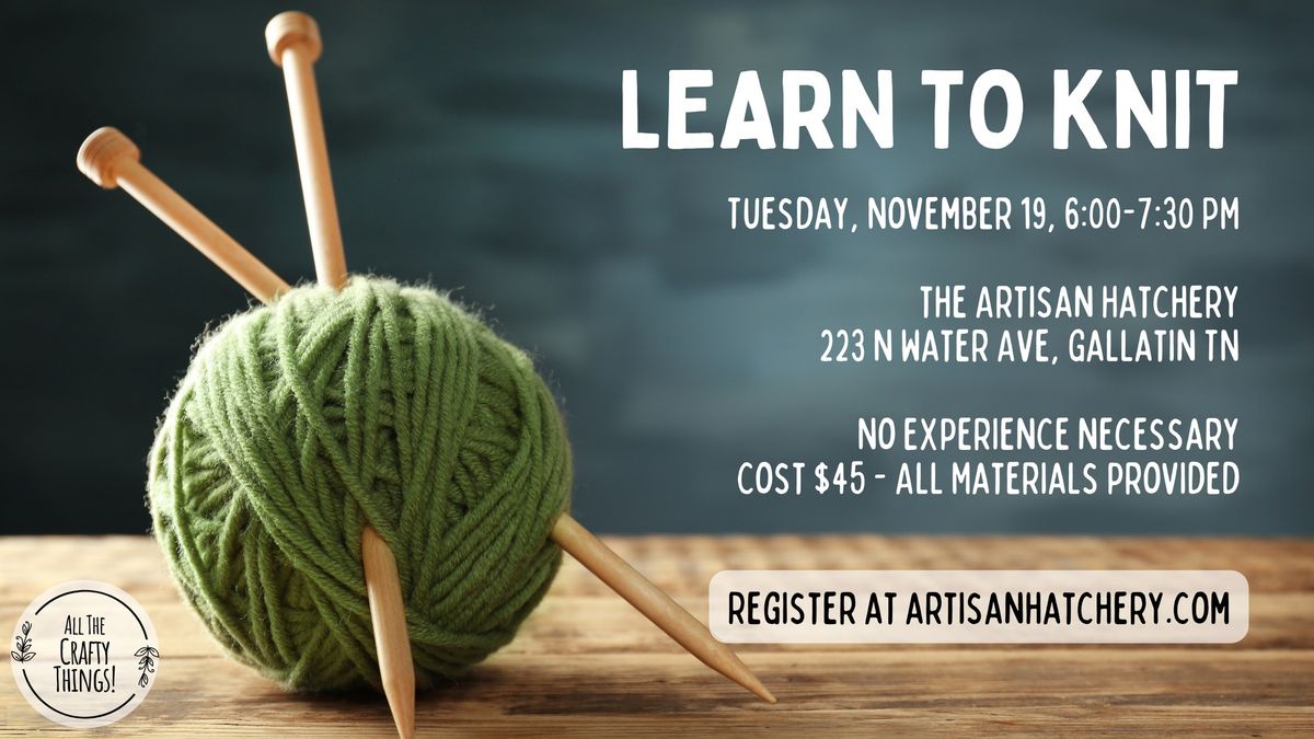 Learn to Knit - Introductory Knitting Class 11\/19