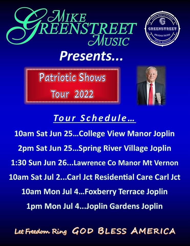 Patriotic Shows Tour 2022. Joplin Gardens. Joplin Mo, 2810 S Jackson