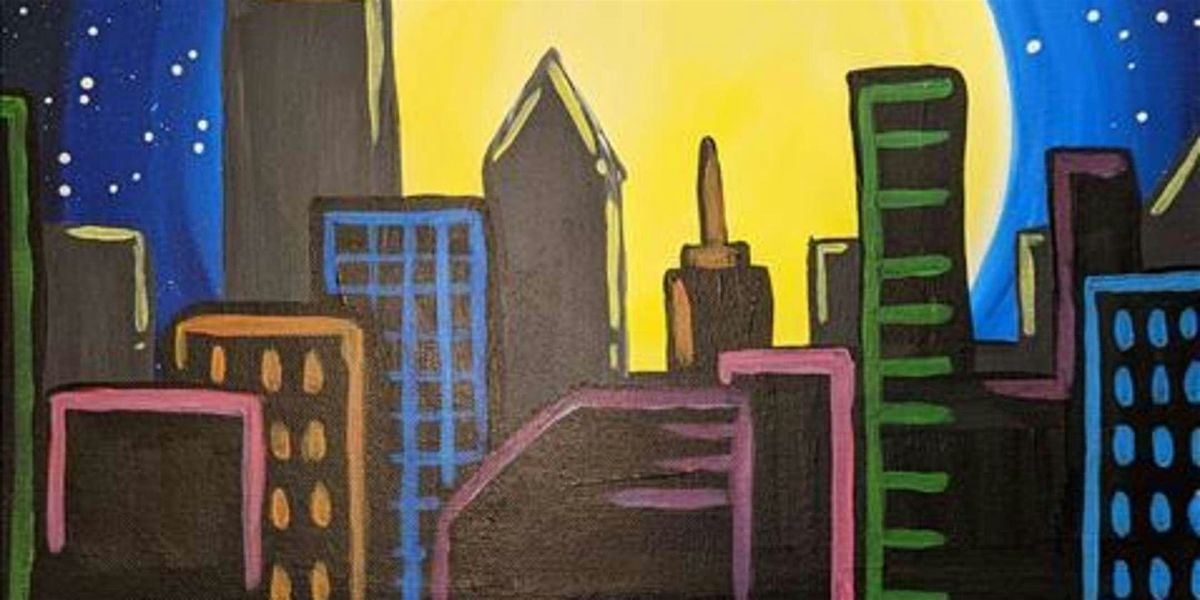Kids Camp - City at Night - Paint and Sip by Classpop!\u2122