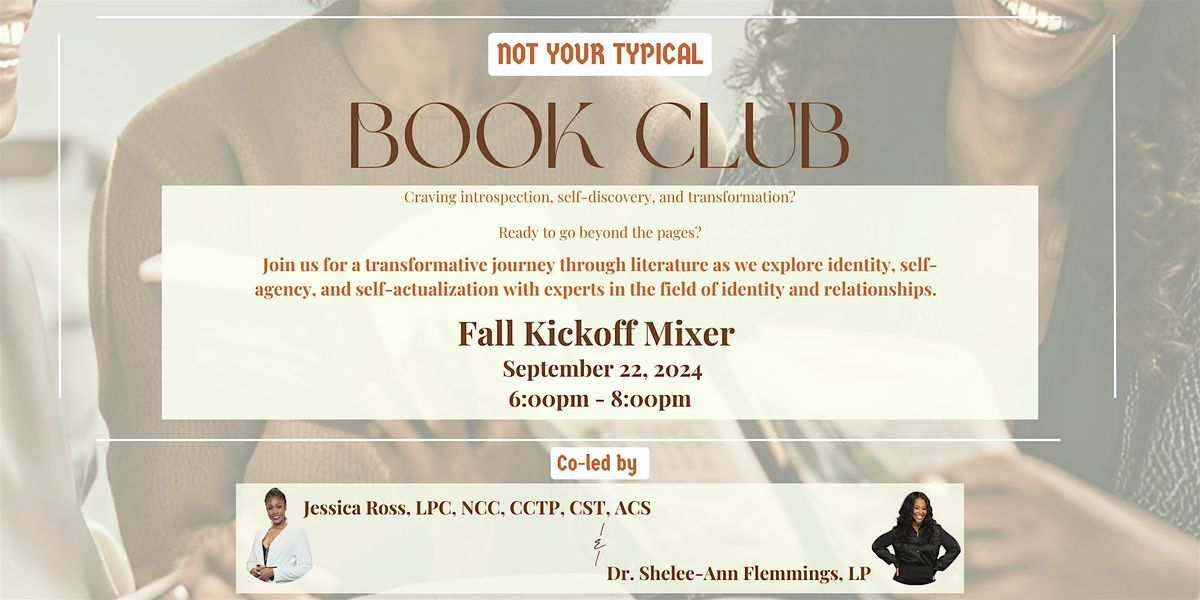 Not Your Typical Book Club - Fall Kickoff