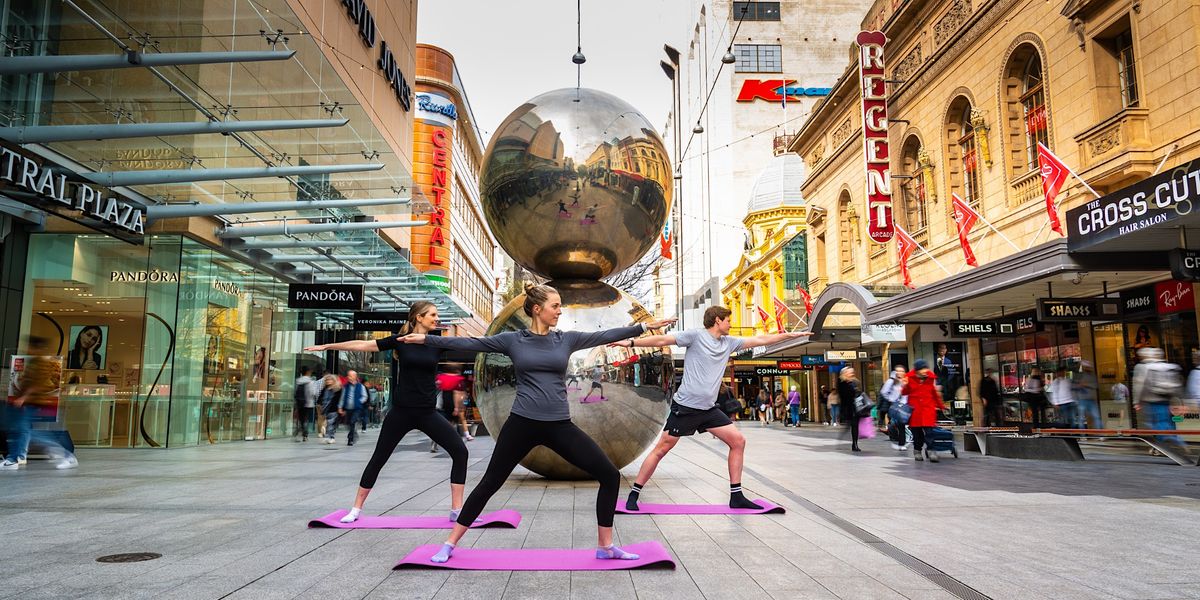 Rundle Malls Biggest Yoga Session, Rundle Mall, Adelaide, 22 October 2022