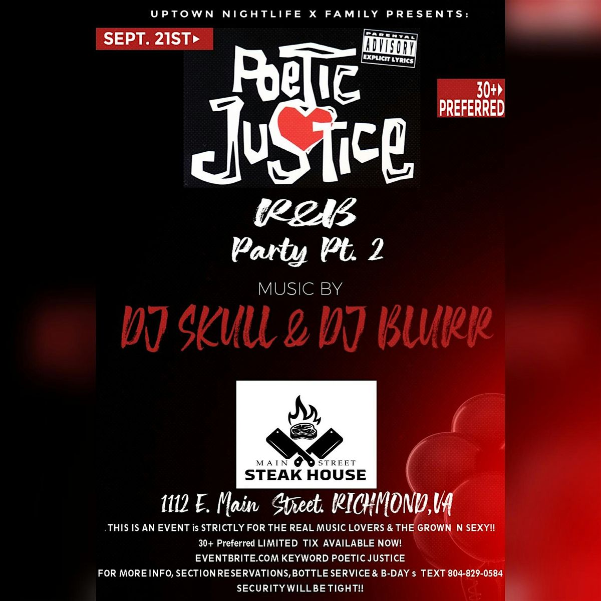 Poetic Justice RnB Party ~ Part 2 ~  9\/21\/24  ~  @ Mainstreet Steakhouse