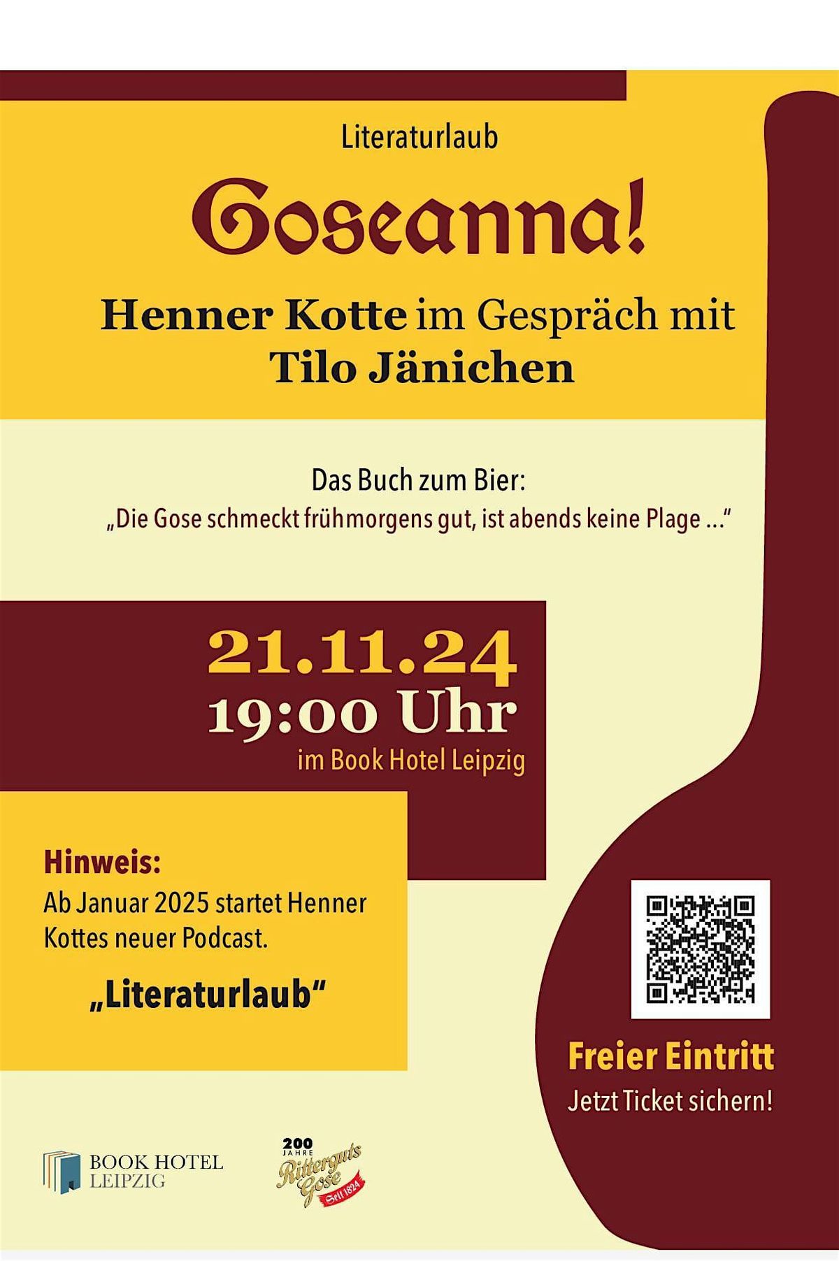 Literatururlaub "Goseanna!" \/\/ Henner Kotte im Gespr\u00e4ch mit Tilo J\u00e4nichen