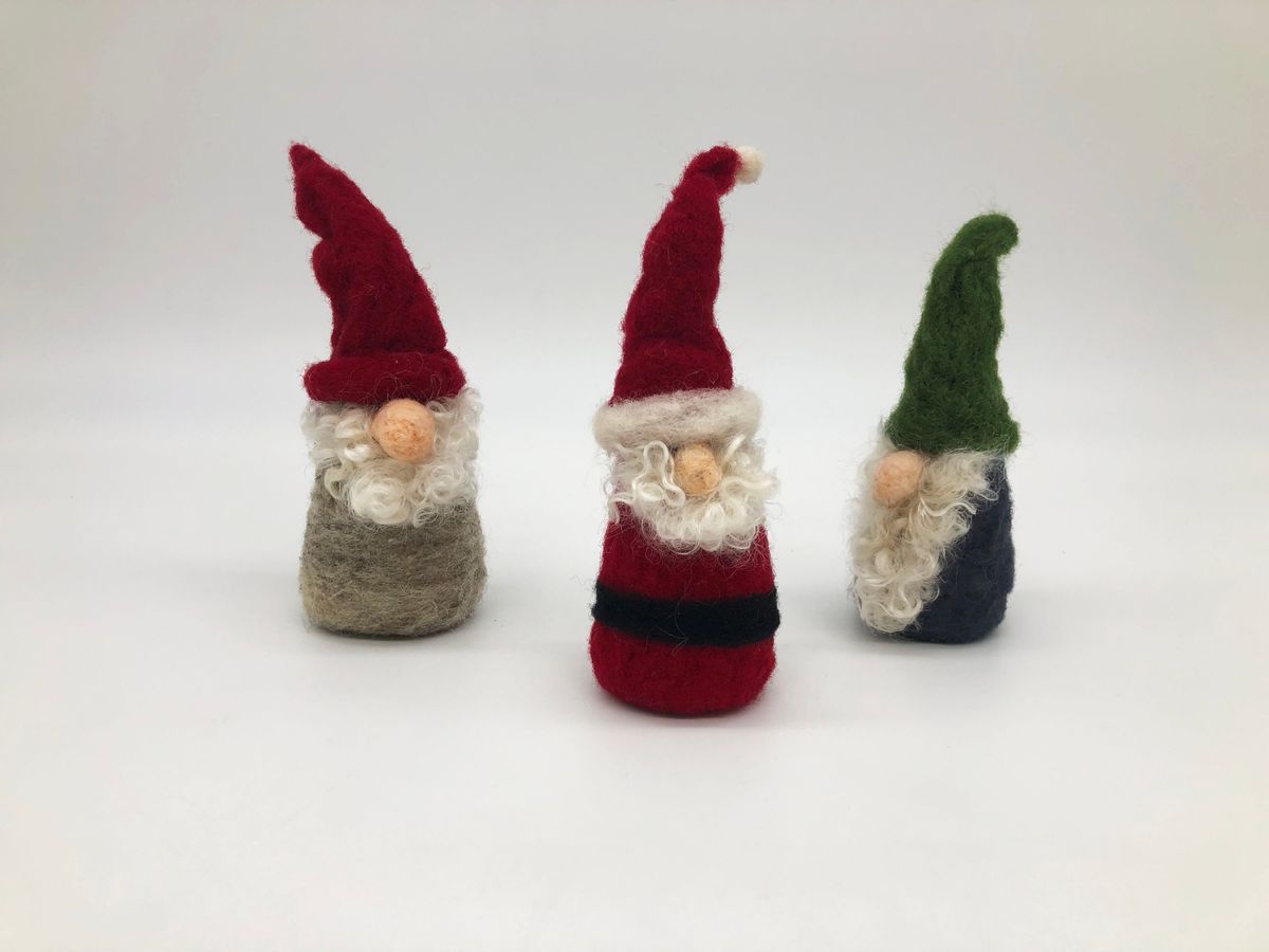 Needle Felted Gnome Santas