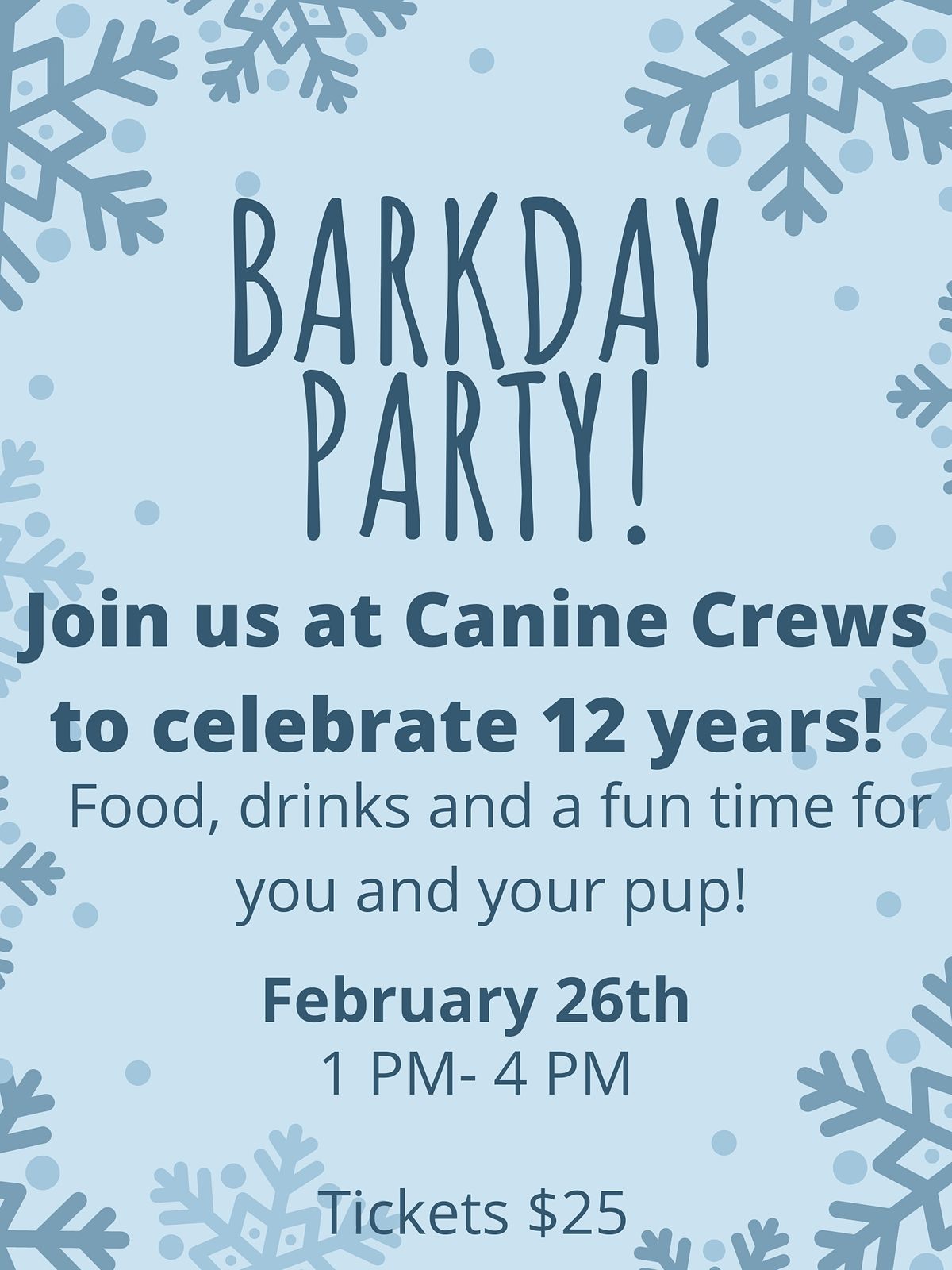 Barkday Party - celebrating 12 years of Canine Crews