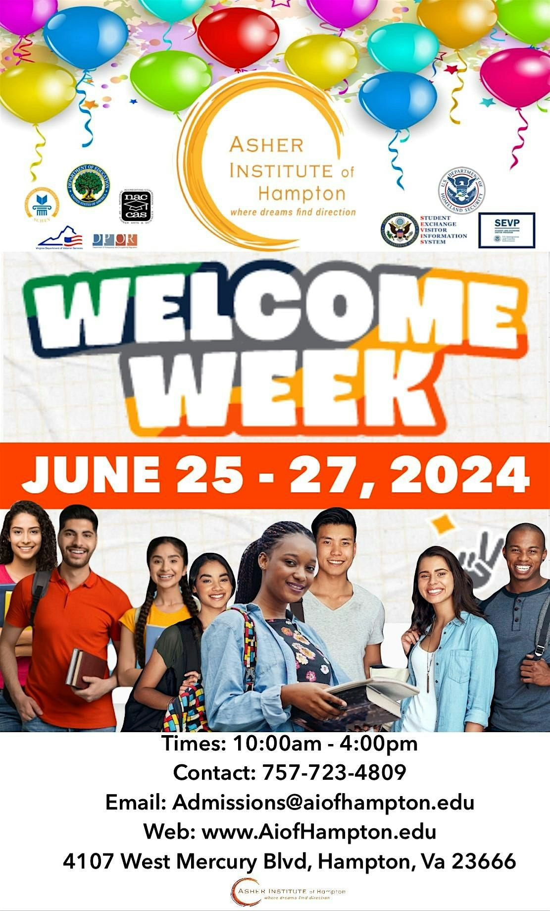 Welcome Week 2024 Asher Institute of Hampton