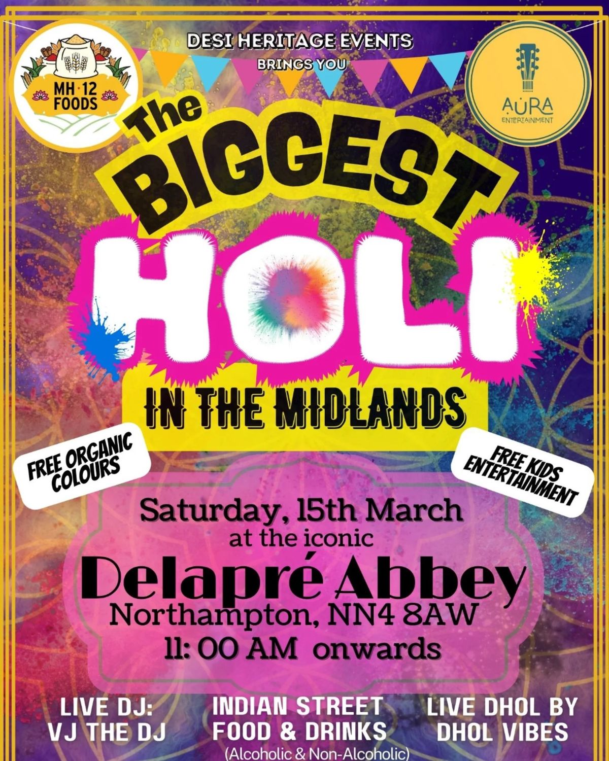 The Biggest Holi (Festival of Colours) in Midlands