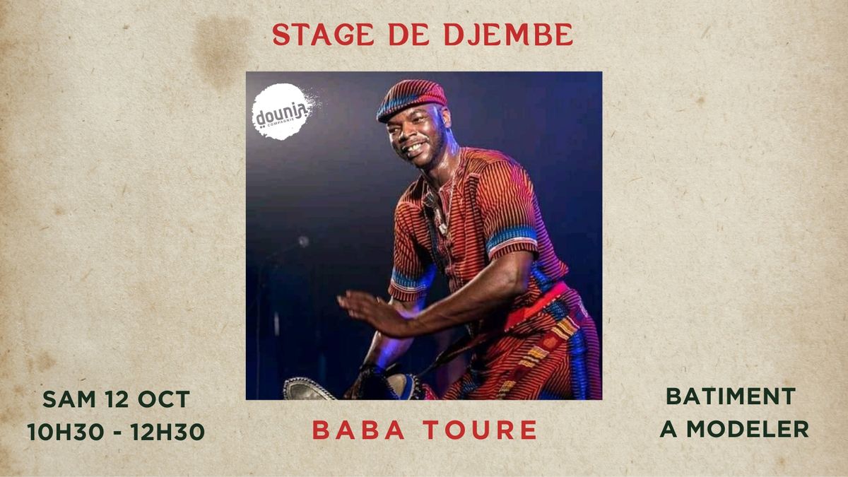 Stage de Djemb\u00e9 avec Baba Tour\u00e9 au BAM 