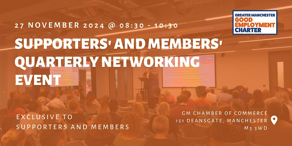 Supporters' and Members' Quarterly Networking Event - 27 November 2024