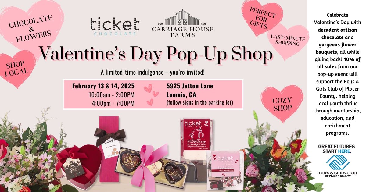 Valentine's Day Pop-Up Shop in Loomis, CA