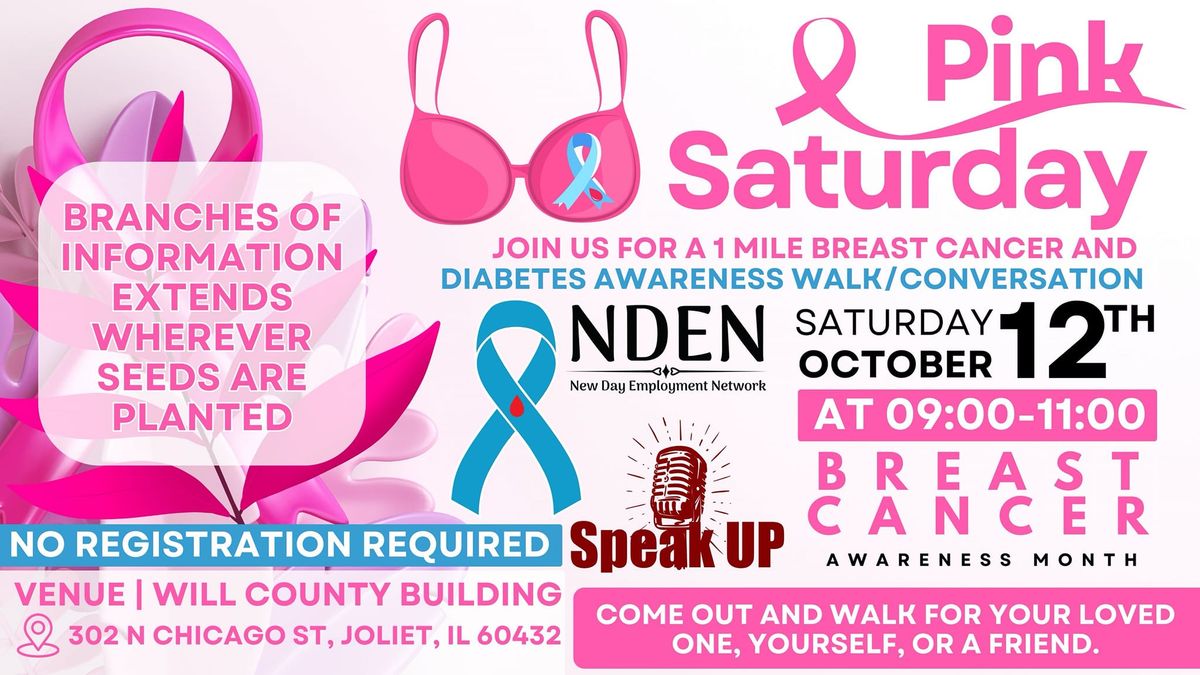 PINK & BLUE SATURDAY  BREAST CANCER DIABETES AWARENESS 