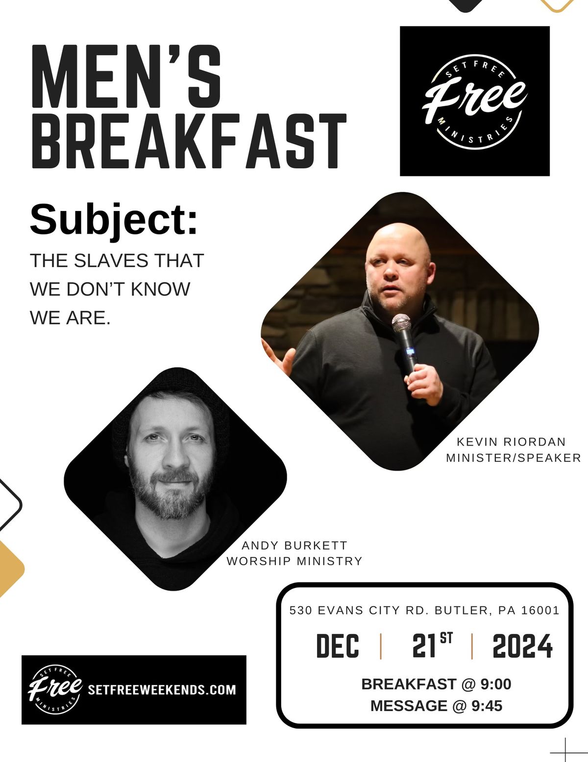 Set Free Ministries Men\u2019s Breakfast 