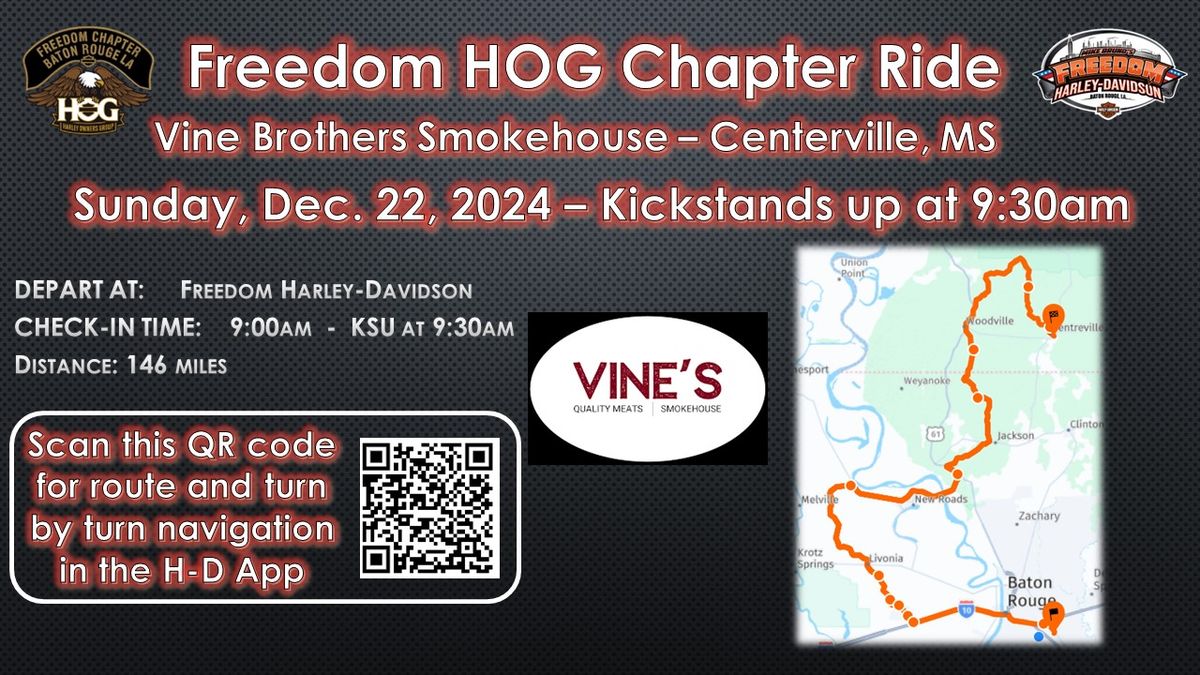 Freedom HOG Chapter Ride - Vine Brothers, Centerville, MS