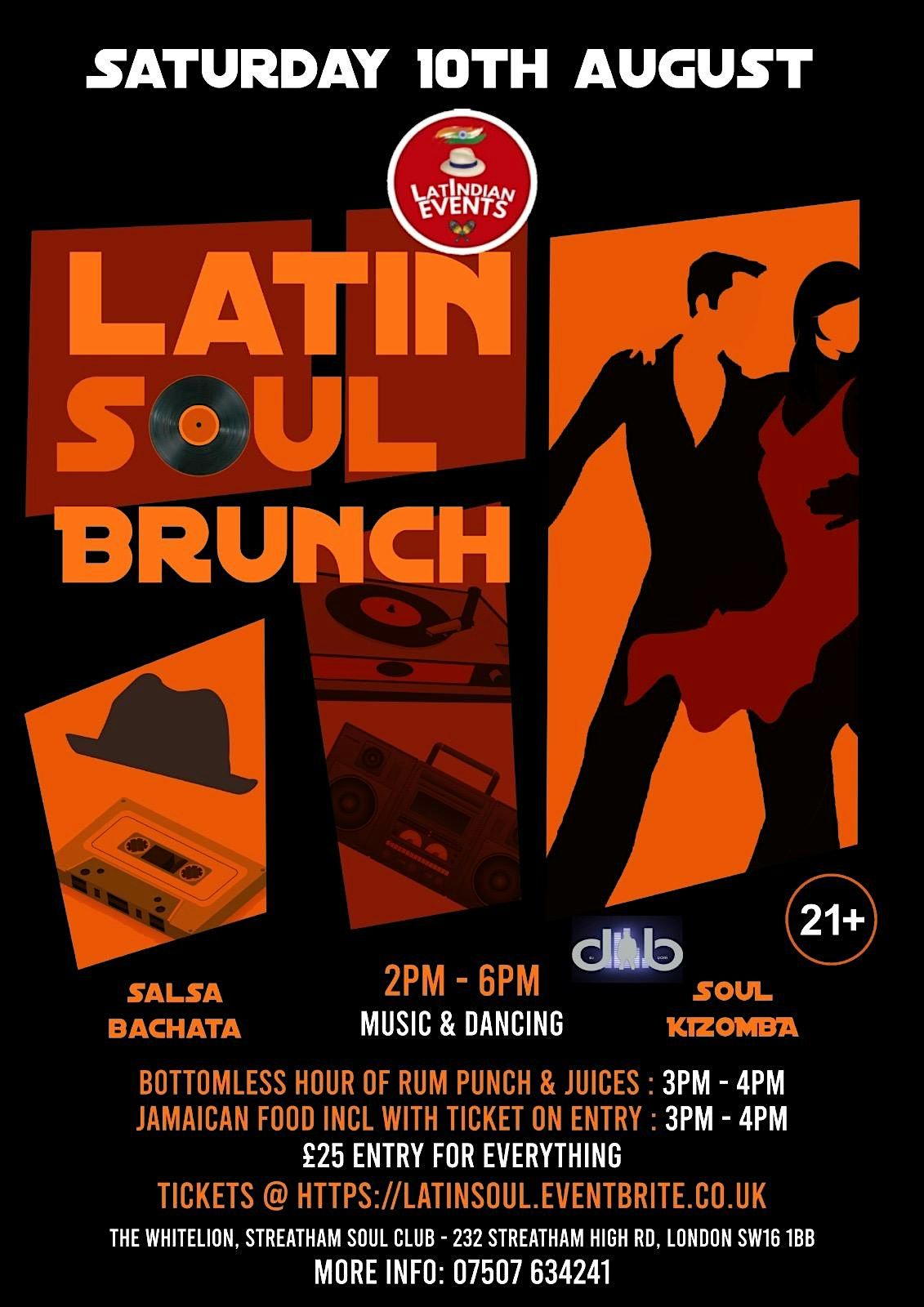 Latin Soul Brunch - bottomless hour -Rum Punch\/Juices & Food with ticket