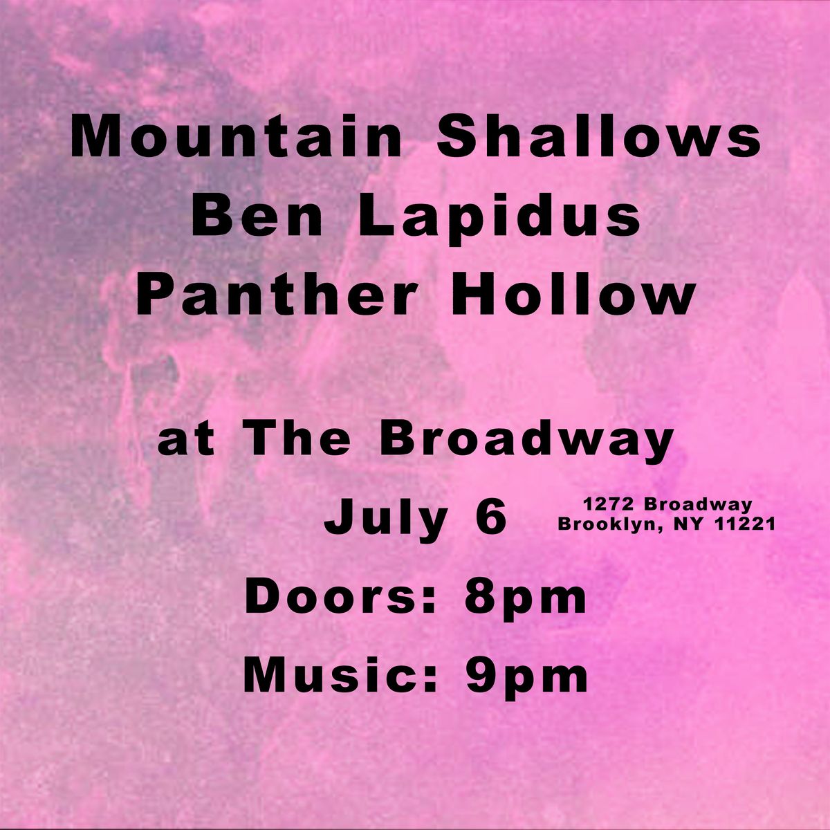 Panther Hollow w\/ Ben Lapidus + Mountain Shallows