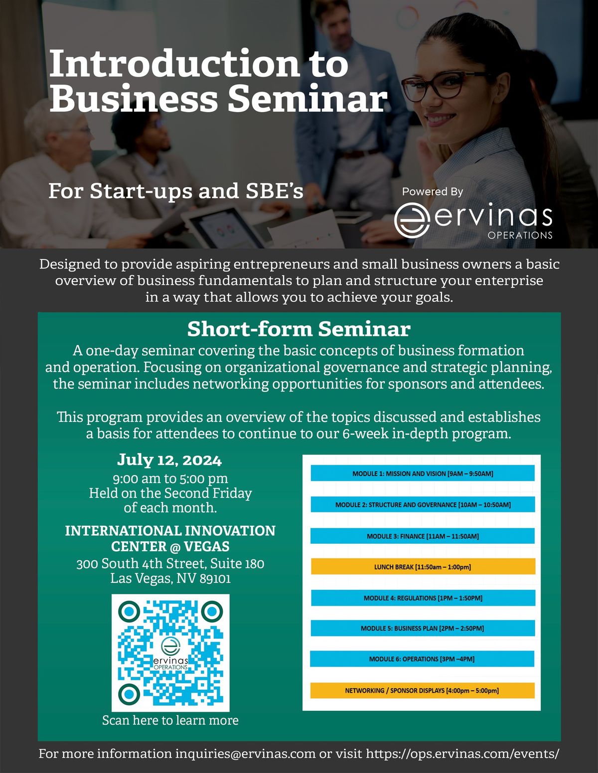 Intro to Business Seminar - Las Vegas