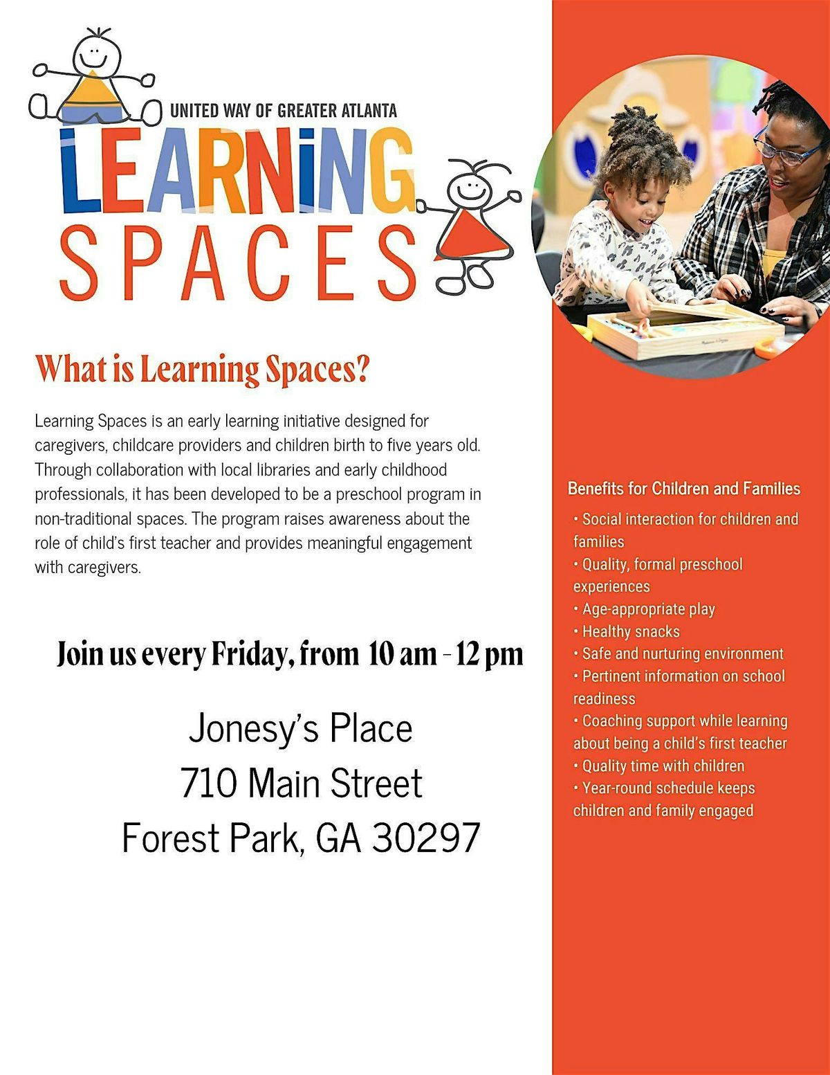 United Way of Greater Atlanta's Learning Spaces, Clayton County @ Jonesy's