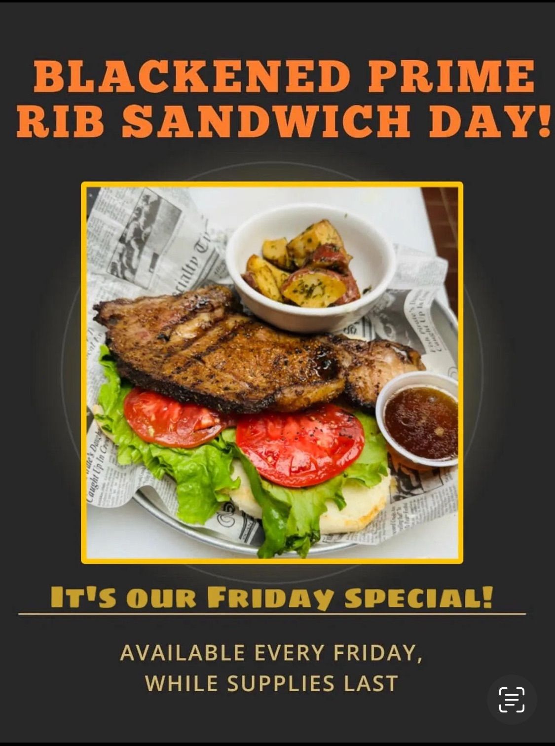 Blackened Prime Rib Sandwich Day!