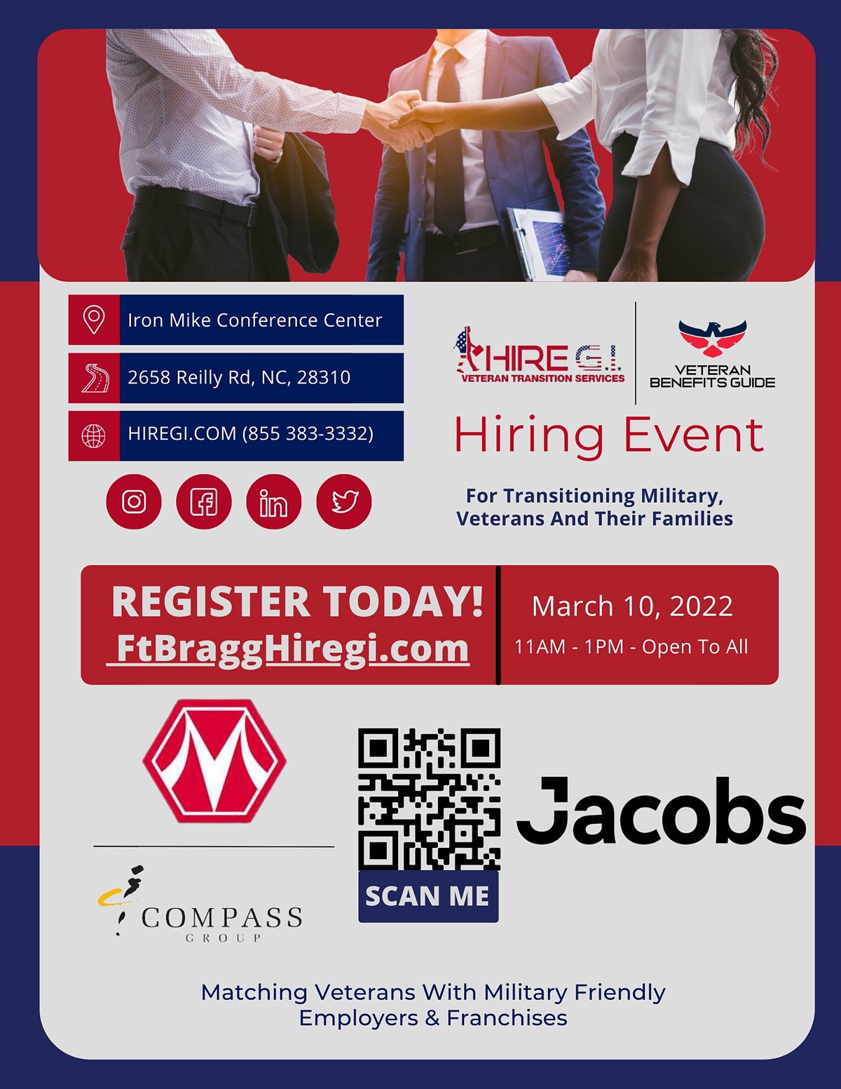 Fort Bragg Hiring Event March 2022, Iron Mike Conference Center, Fort