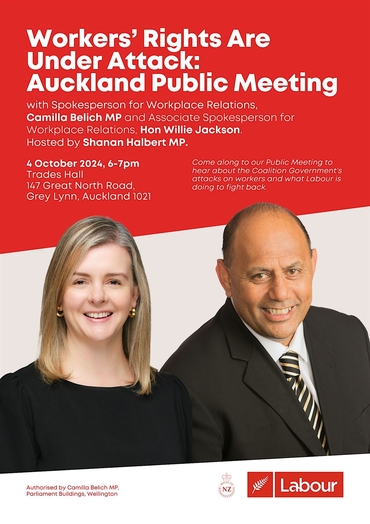 Workers' Rights Are Under Attack: Auckland Public Meeting (Free Event)