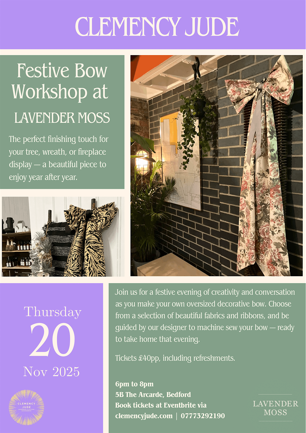 Festive Bow Workshop 3rd Dec