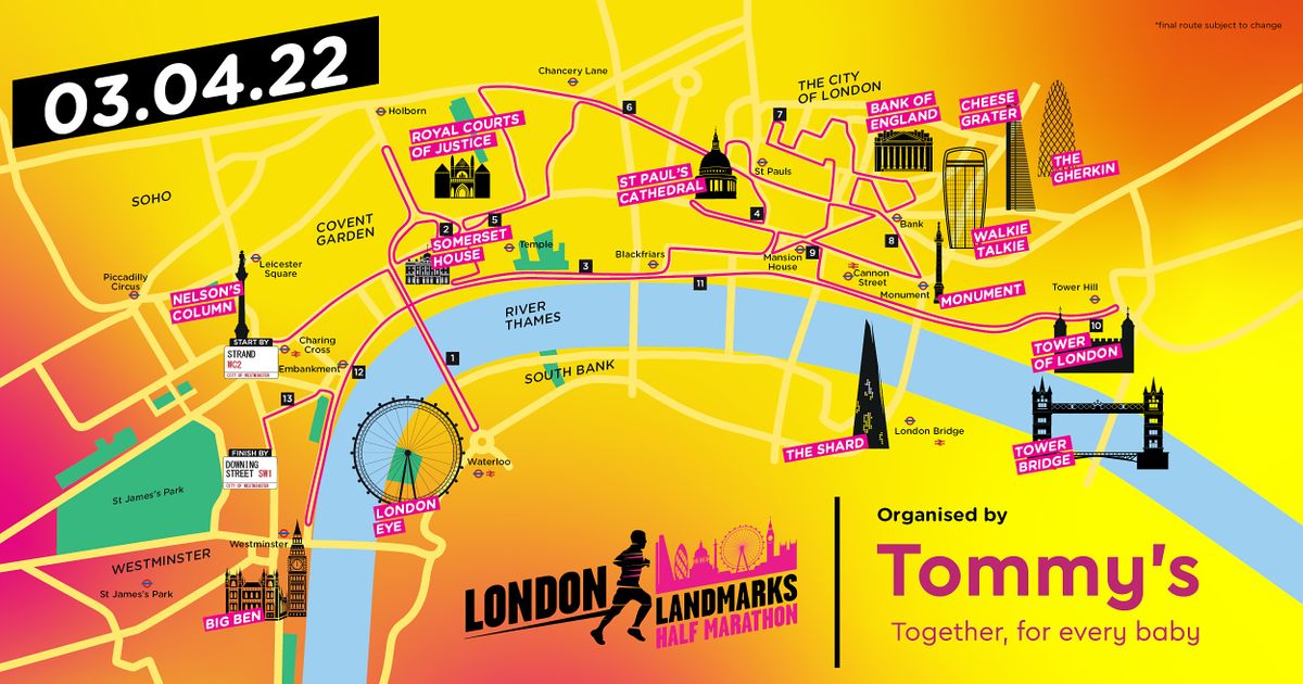 2022 London Landmark Half Marathon - St John's Hospice Charity Places