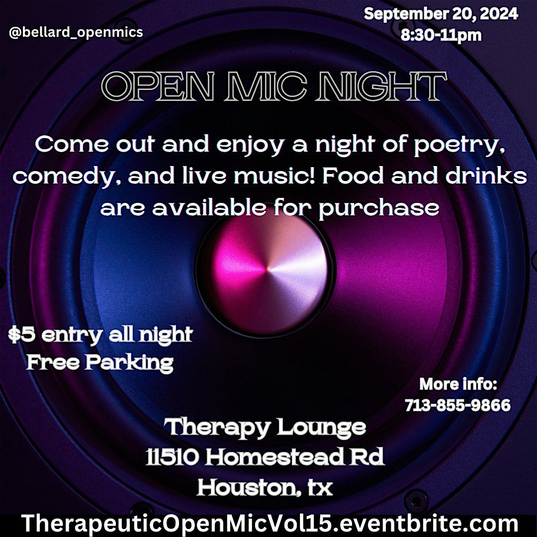 Therapeutic Open Mic Night