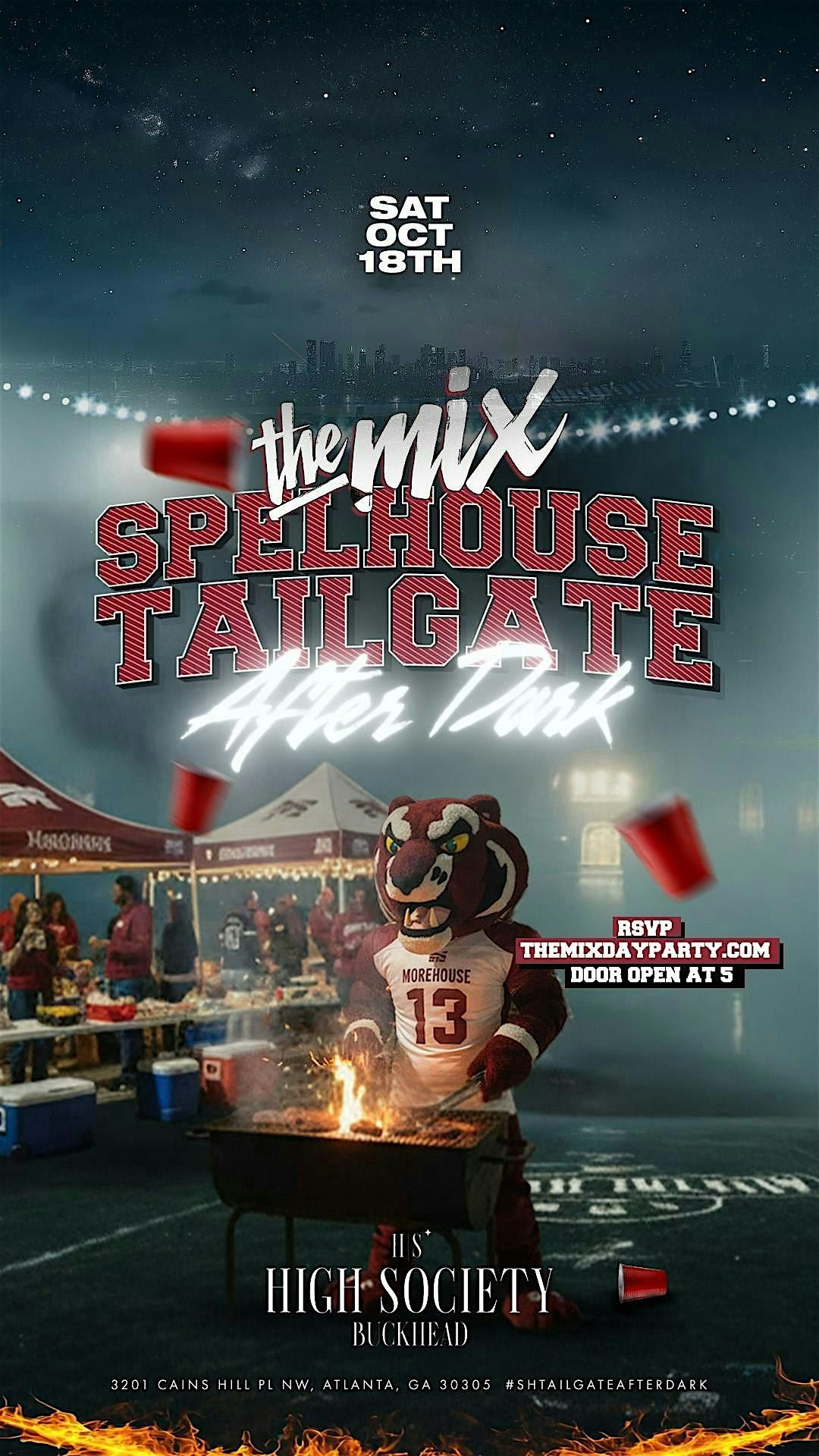 THE MIX Day Party @ High Society! SPELHOUSE TAILGATE AFTER DARK