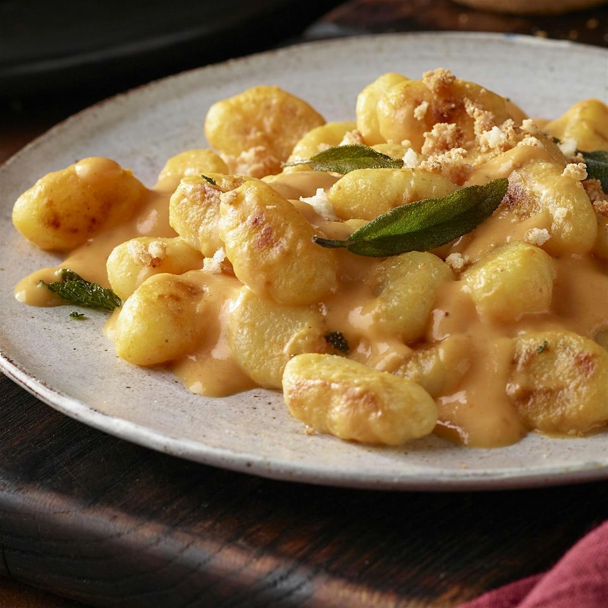 Creating Sweet Potato  Gnocchi with a Pumpkin Pancetta Alfredo Sauce