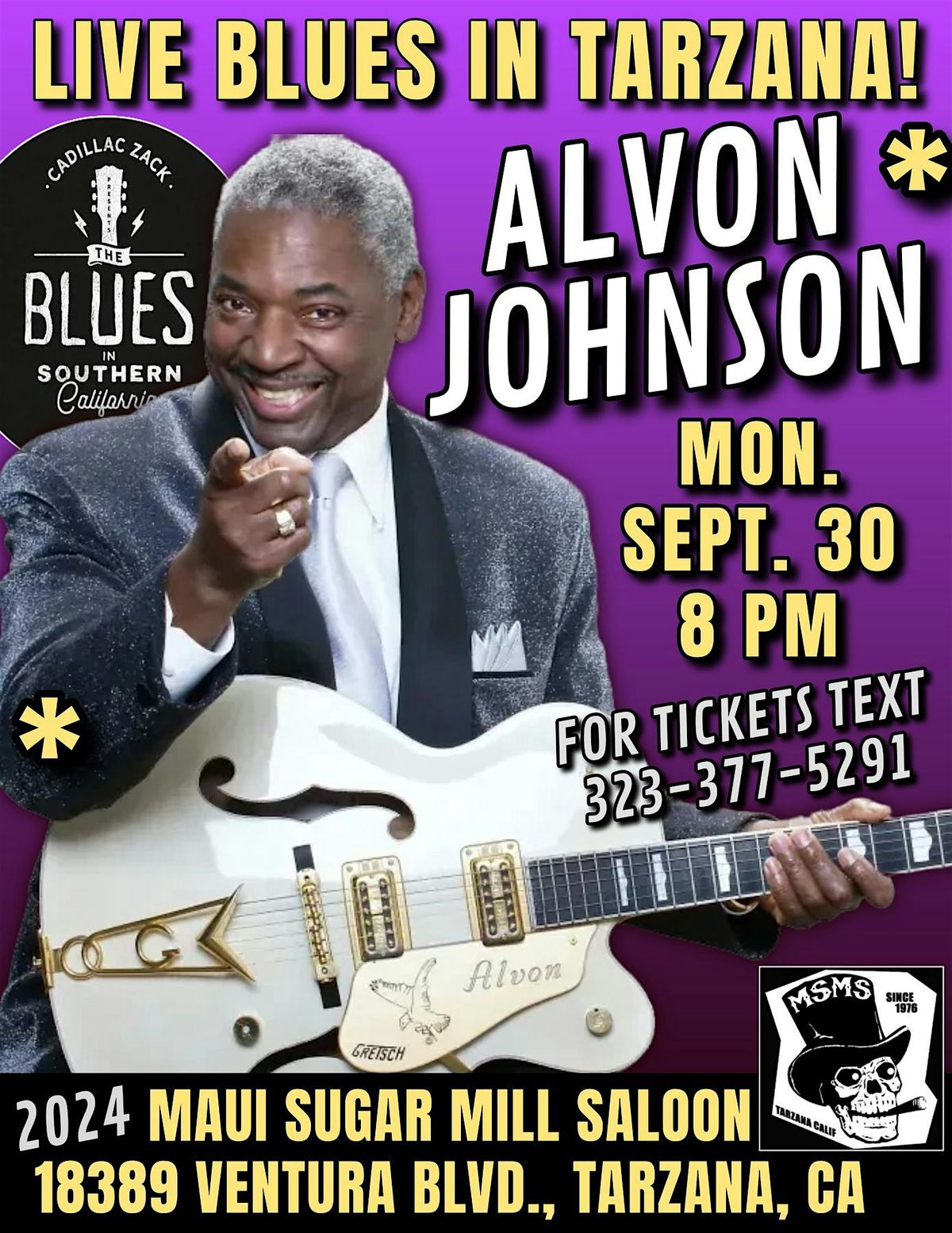 ALVON JOHNSON - Blues Guitar Great - in Tarzana!