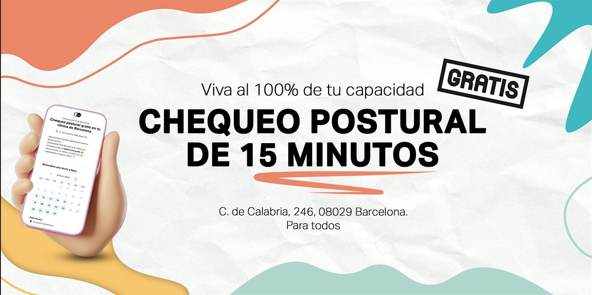 Revisi\u00f3n postural GRATIS de 15 minutos en nuestra Cl\u00ednica de Barcelona