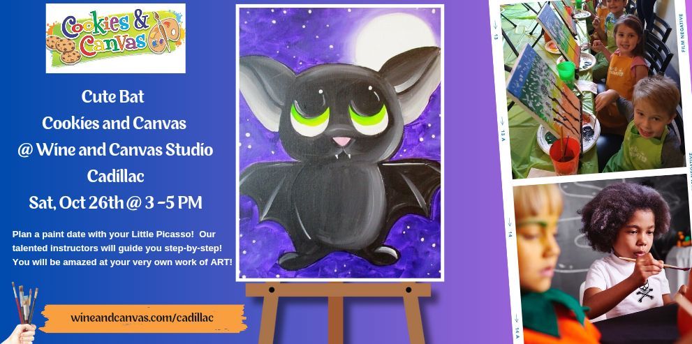 Cute Bat | Cookies and Canvas | Cadillac\n@ Wine and Canvas 