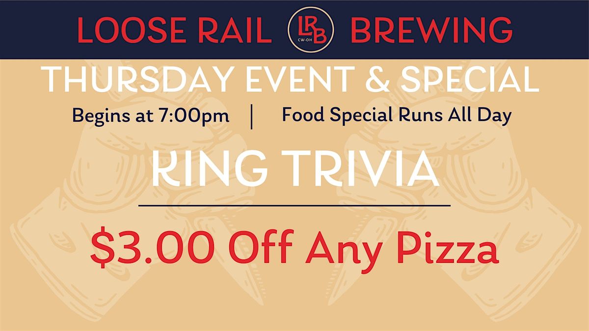 Trivia & $3 off pizzas every Thursday!