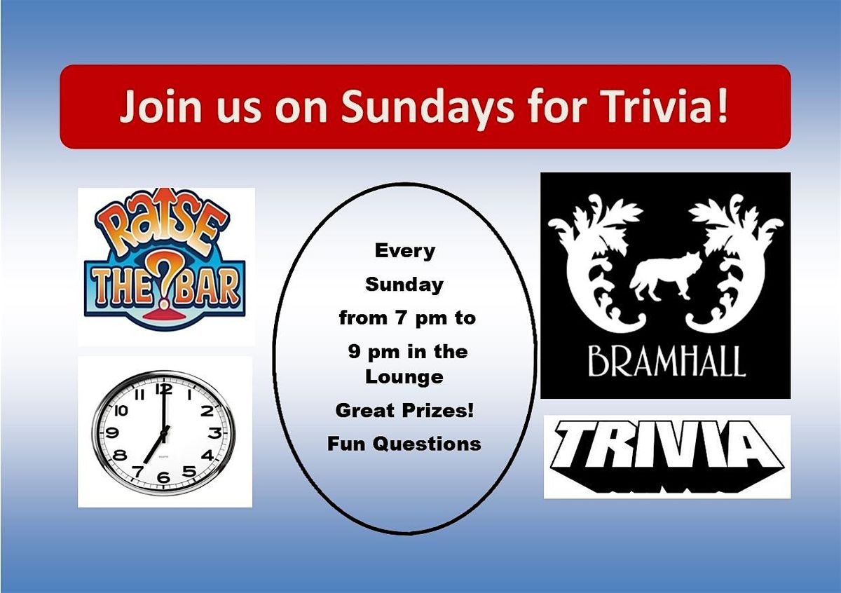 Raise the Bar Trivia Sunday Nights at Bramhall Portland