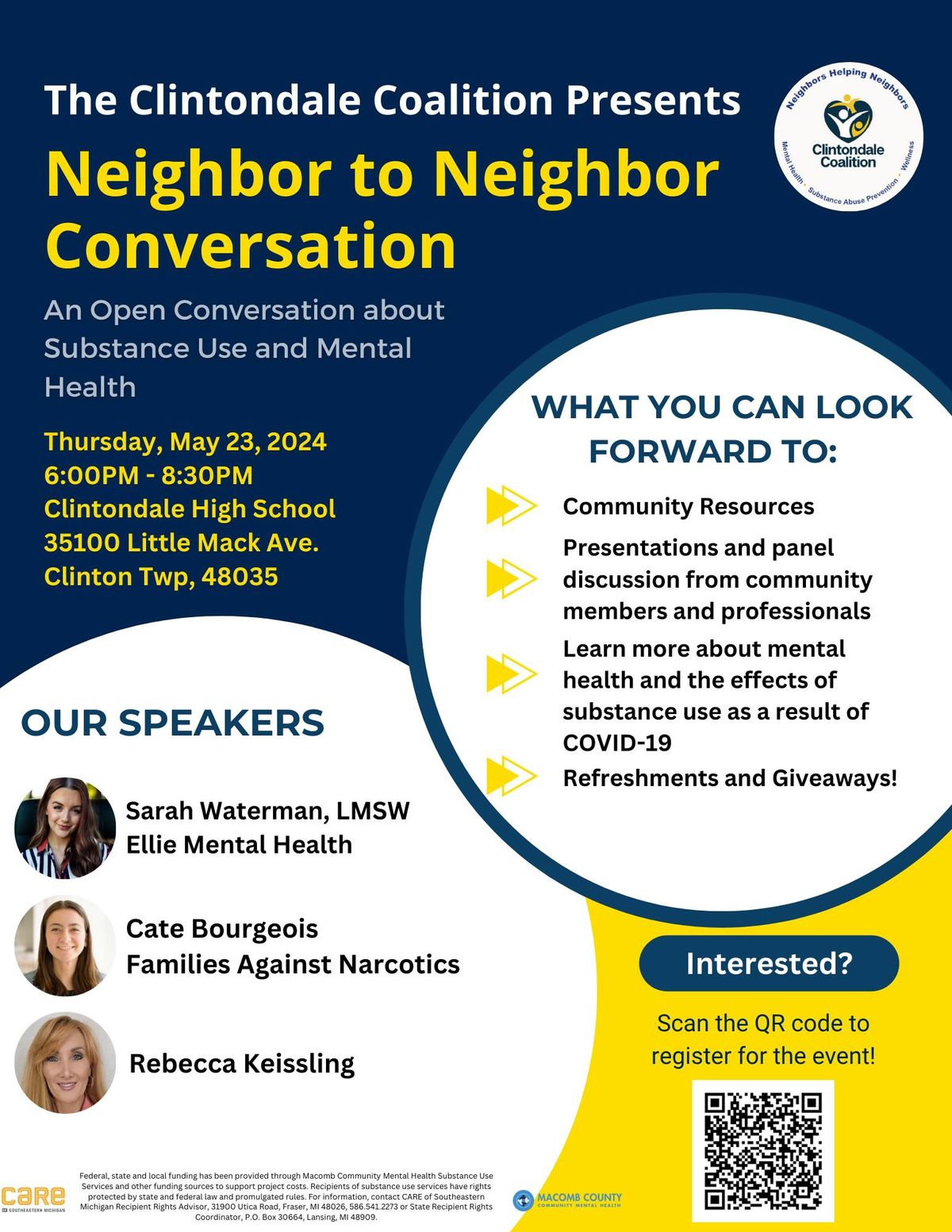 Neighbor to Neighbor Conversation: An Open Conversation about Substance Use and Mental Health