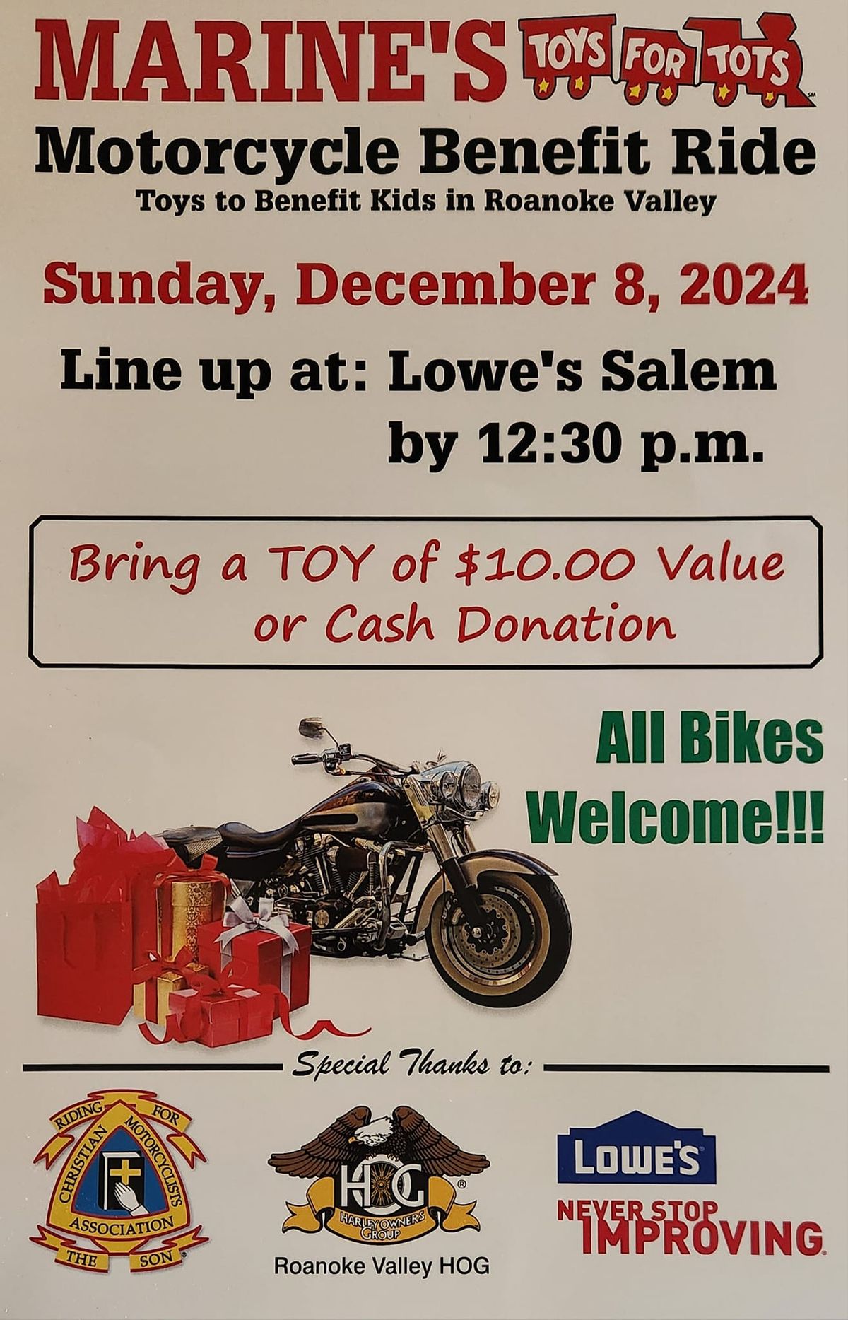 MARINE'S TOYS FOR TOTS \u30b5\u3073 Motorcycle Benefit Ride