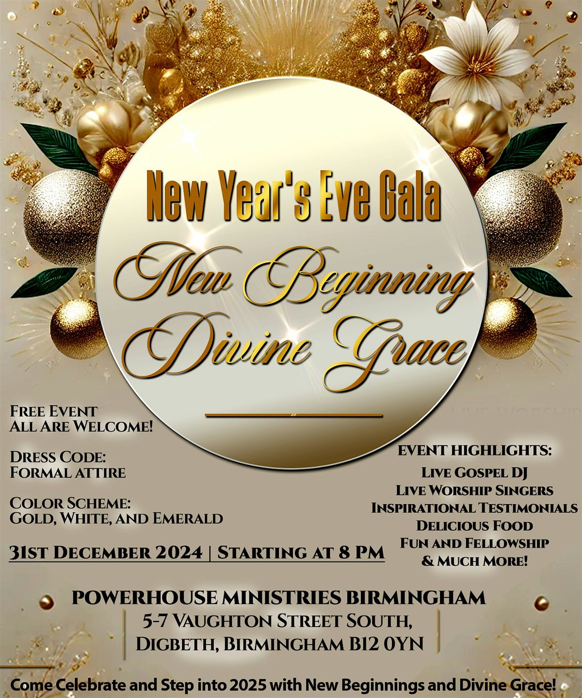 New Year's Eve Gala - New Beginning, Divine Grace