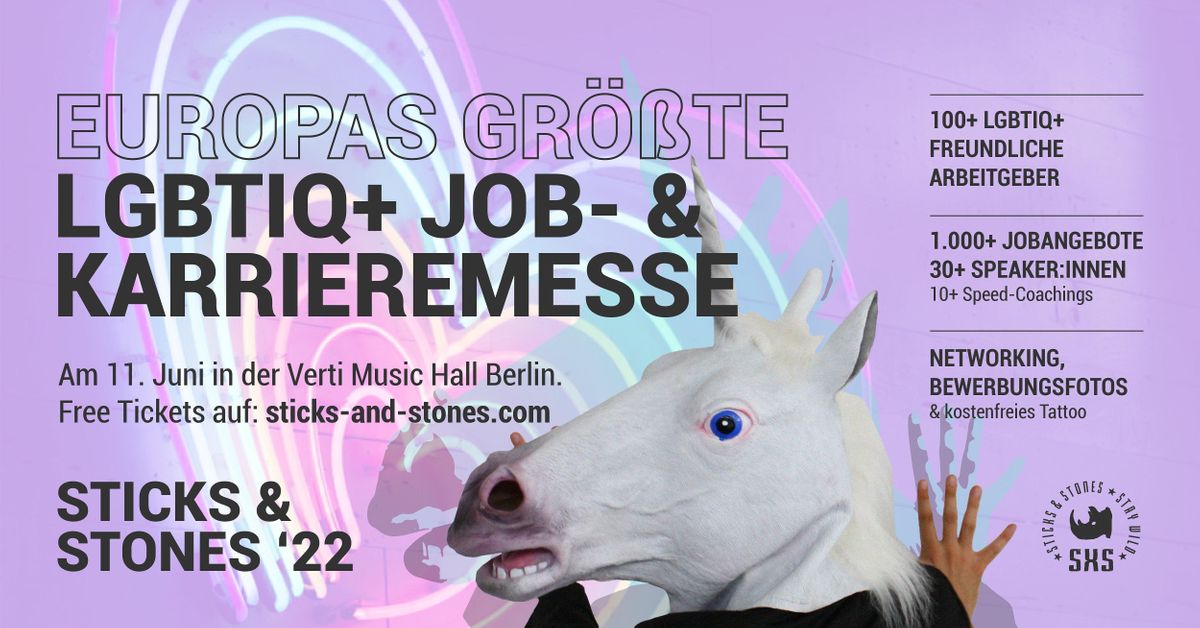 STICKS & STONES Berlin 2022 - Europas gr\u00f6\u00dfte LGBTIQ+ Job- & Karrieremesse